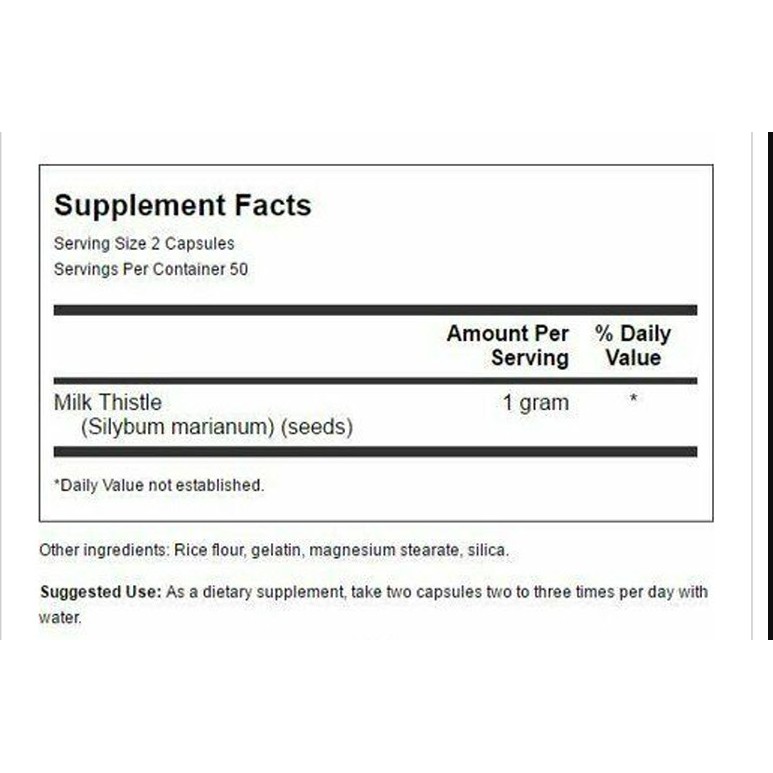 Milk Thistle | Thải Độc Mát Gan - Swanson Premium Milk Thistle 500 mg -
