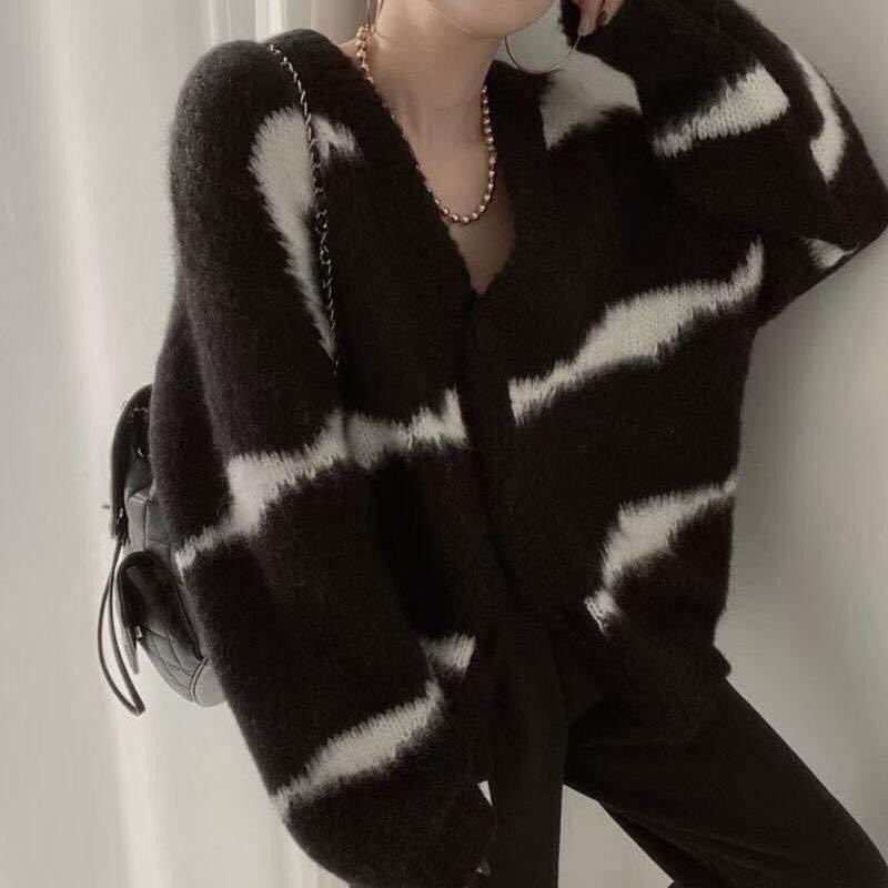 ÁO CARDIGAN LEN LÔNG MỊN DÀY LOANG MÀU