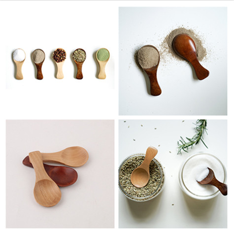 [sweet] 1pc kitchen Handmade Wooden Tea Milk Powder honey Spoon Coffee Sugar Wood Salt Scoop Tableware