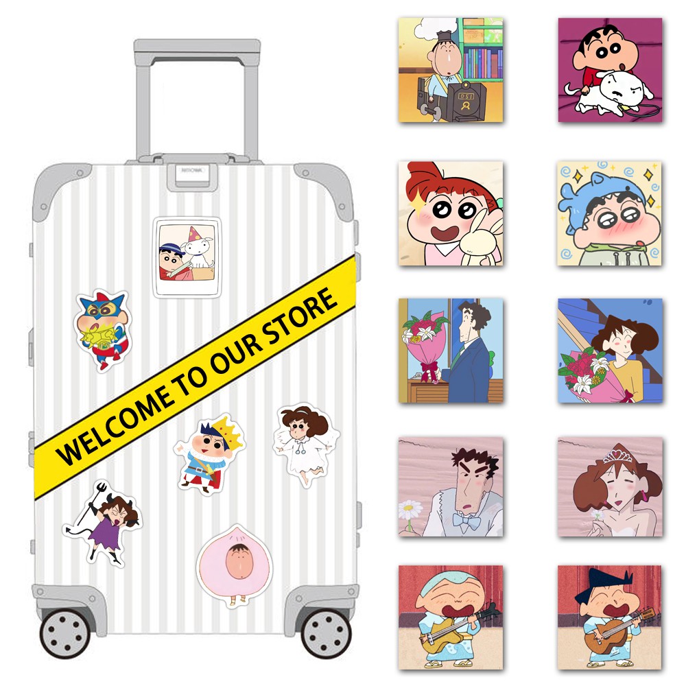 Set 50 Miếng Dán Hoạt Hình Cậu Bé Bút Chì Shin-Chan Dễ Thương