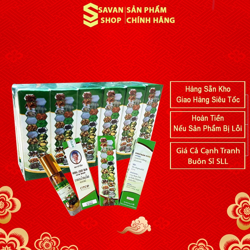 12 Chai Dầu Nóng 22 Vị Thảo Dược OTOP Herbal Liquid Balm Yatim Brand Thái Lan