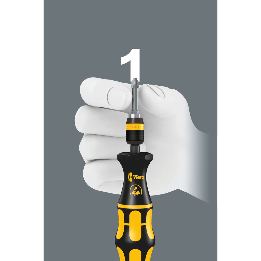 Cán tua vít cho gắn đầu bits Wera 05051464001 816 R ESD Bitholding screwdriver chống tĩnh điện ESD đầu vào 1/4"
