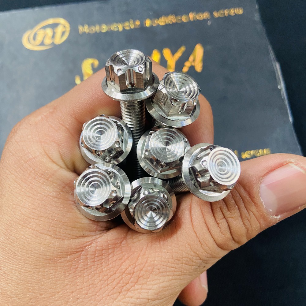 Ốc kiểu xe máy, bộ sưu tập ốc INOX SALAYA thái xoắn 8ly1, 8ly2, 8ly3, 8ly4 trang trí xe máy siêu sáng bóng