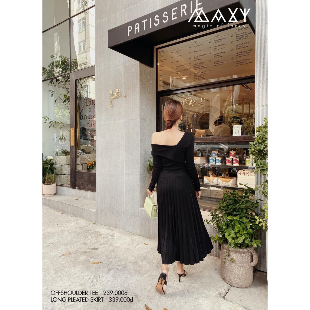 Áo trễ vai tay dài offshoulder tee Maxy Workshop