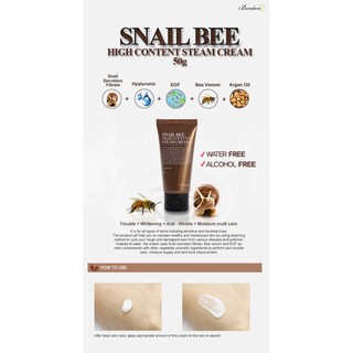 Kem dưỡng da Snail Bee High Content Steam Cream