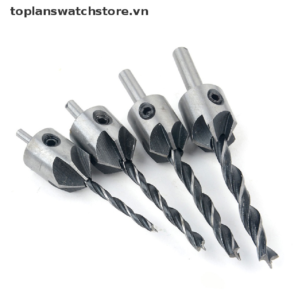 Set 4 Mũi Khoan Gỗ HSS 5 Rãnh 3mm-6mm