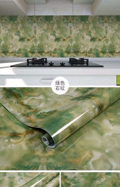 5M Decal giả vân đá chống nước 💦tráng nhôm cách nhiệt keo sẵn khổ rộng 60cm cho nhà bếp phòng tắm