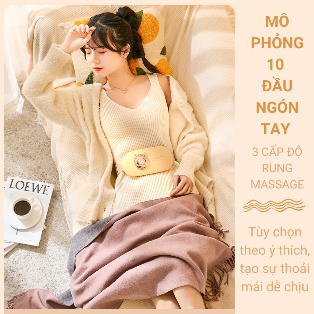 Đai Chườm Nóng Bụng Kinh FAN HOME, Máy Làm Ấm Bụng Kinh, Đai Làm Ấm Giảm Đau Bụng Kinh- Rung Massage Làm Nóng Nhanh