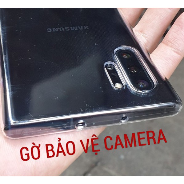 [Samsung Note 10/10+/10 Plus] Ốp lưng cứng trong suốt có gờ bảo vệ camera