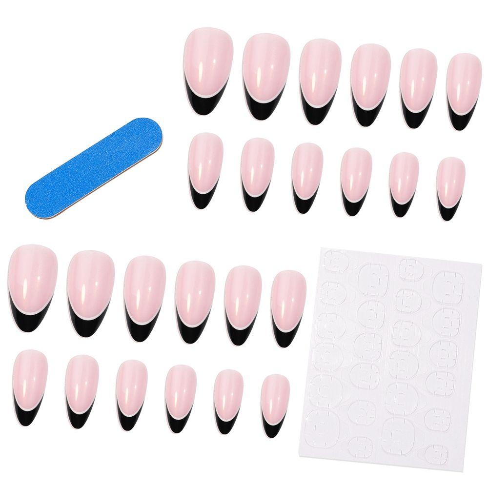 Hộp 1 24 Móng Tay Giả Che Phủ Toàn Diện Họa Tiết Hoa Đính Đá Xinh Xắn