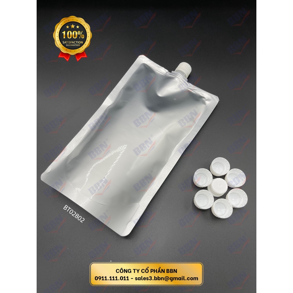 Túi nhôm có nắp vặn ,Túi đáy đứng nắp vặn nhôm 1000ml 16x25cm - combo 50 túi