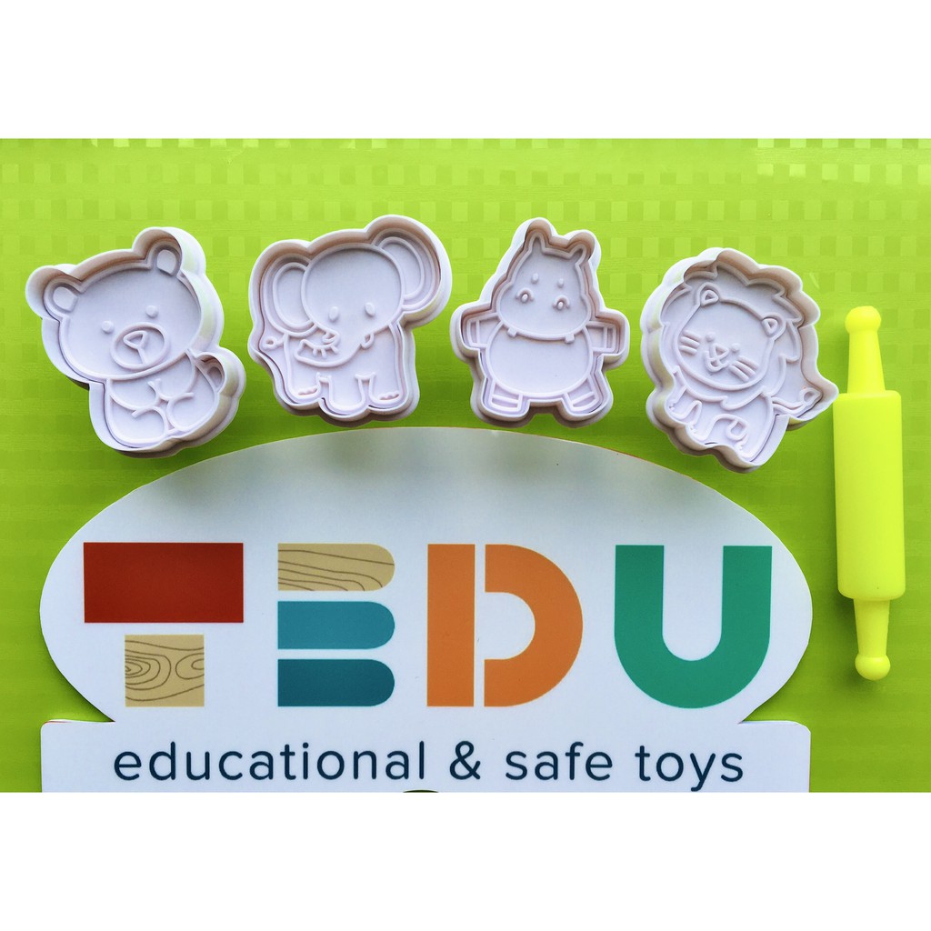 Khuôn chơi bột nặn đất nặn an toàn Tedu - Động vật tí hon