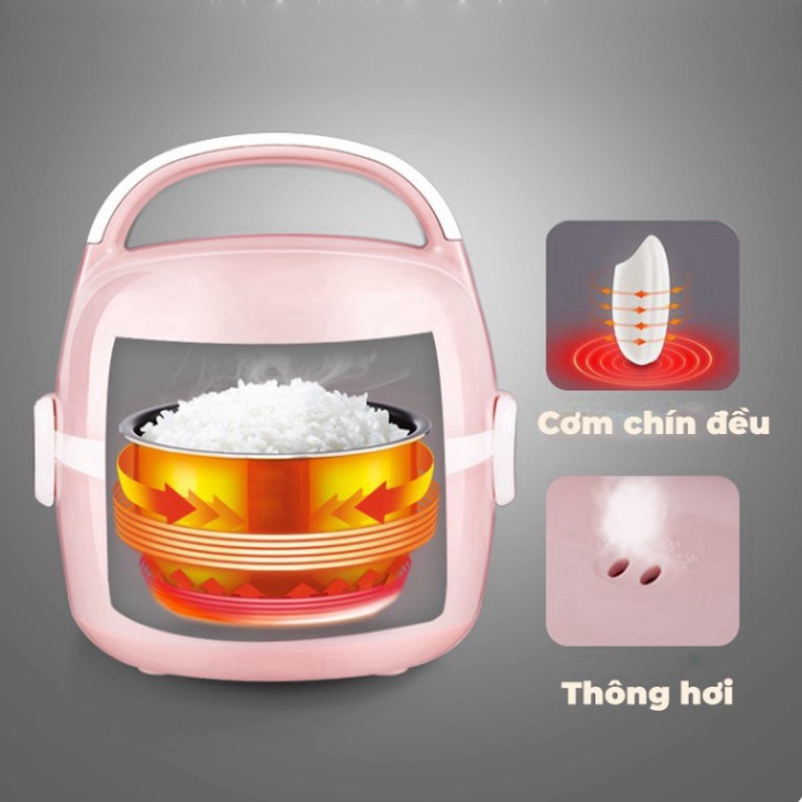 Hộp cơm cắm điện Lotor dung tích 1.3L, Inox 304 - Hộp cơm giữ nhiệt văn phòng hâm nóng thức ăn nhanh chóng