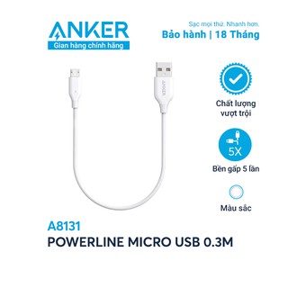 Cáp sạc anker powerline micro usb dài 0.3m - a8131