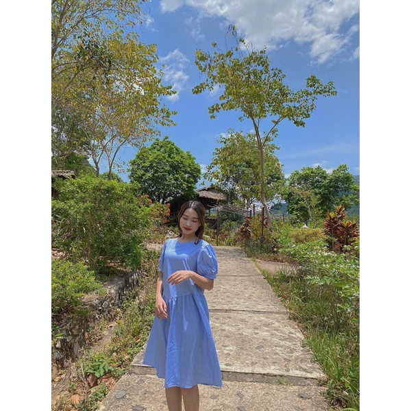 Thanh lý váy suông màu xanh