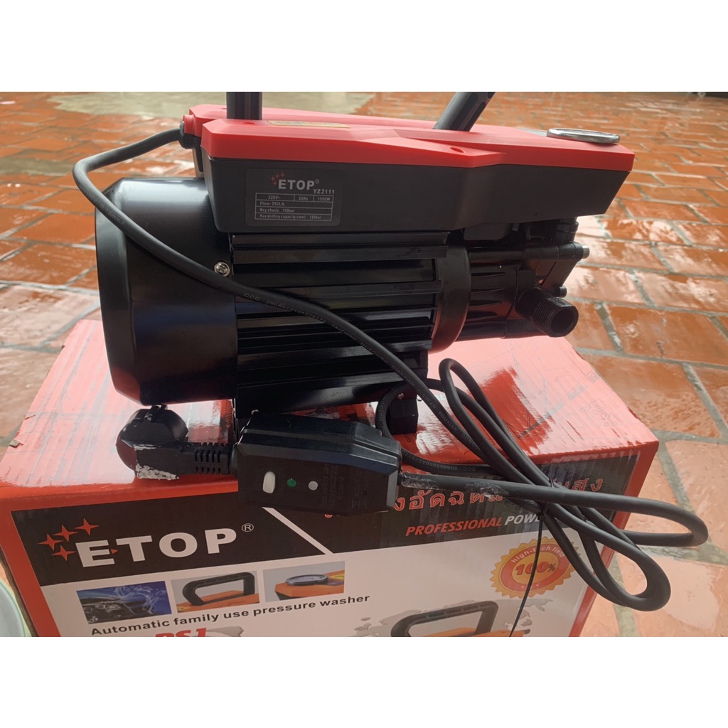 Máy rửa xe cao áp etop,có áp chống giật chống gây tiếng òn công xuất 1500w