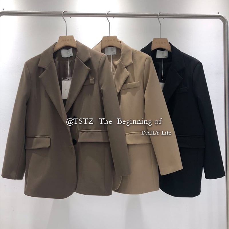 (HÀNG ĐẸP TUYỂN) - Áo Khoác Blazer Trơn PRESENT RETRO Jacket 2 LỚP DORY&amp;PONY THANH LỊCH – AK153 (3 MÀU)