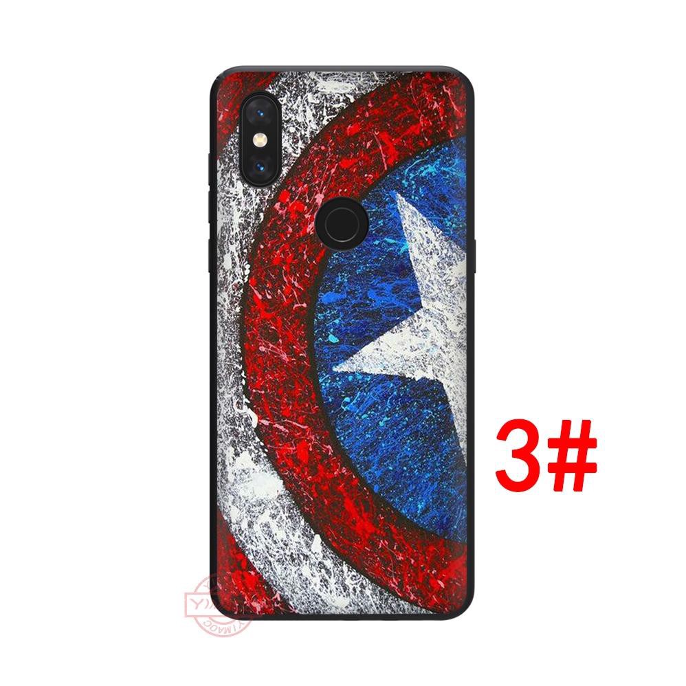  Ốp điện thoại phong cách captain america cho Xiaomi Mi 8 SE 9 SE 8 Lite A1 A2 Lite 5X 6X F1 Max 3