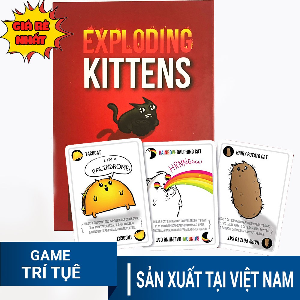 Bộ Trò chơi Mèo Nổ board game cơ bản - Game thẻ bài vui nhộn cho cả trẻ em và người lớn [GIÁ RẺ NHẤT]