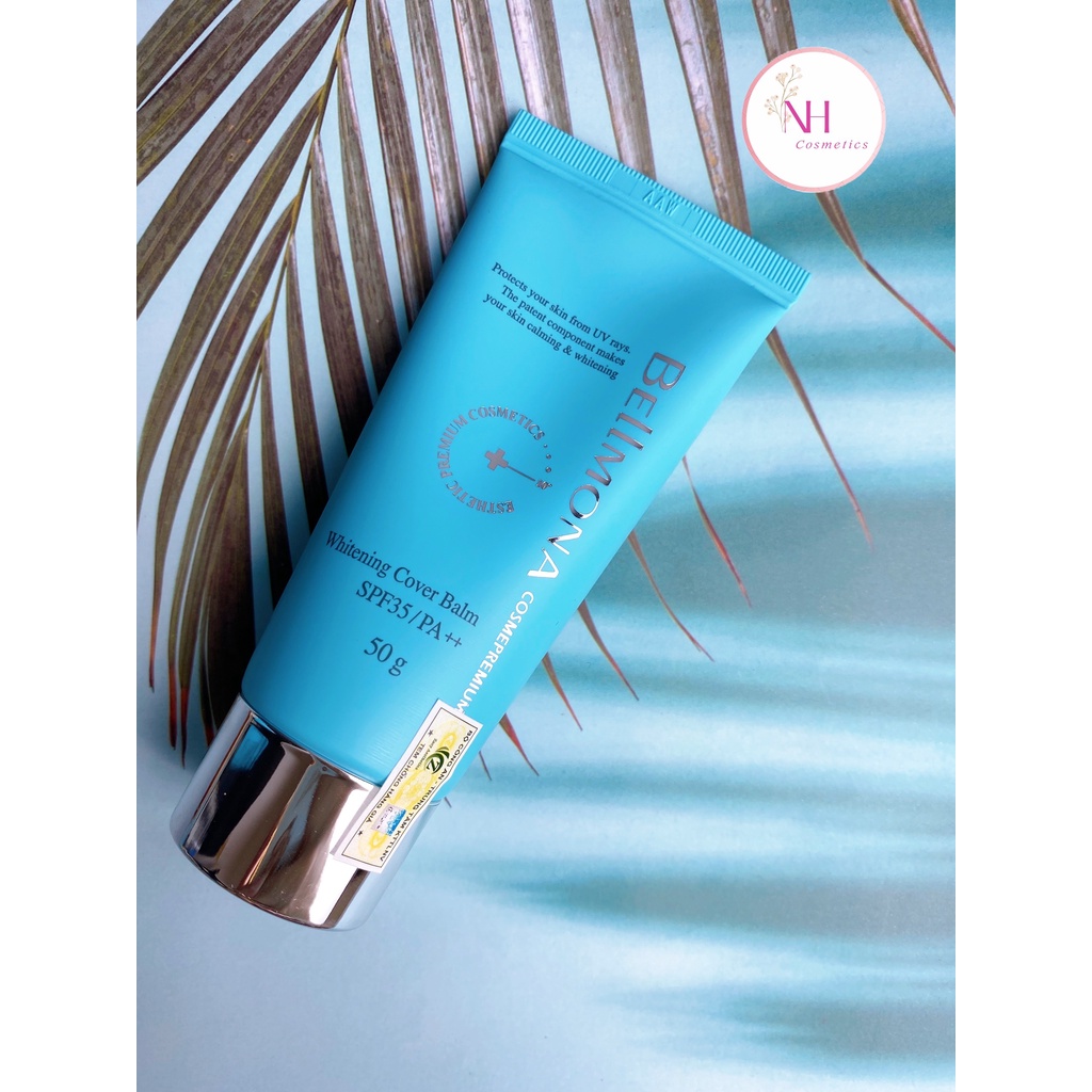 Kem che khuyết điểm chống nắng dưỡng trắng, làm dịu da nhạy cảm Bellmona Whitening Cover Balm 35/ PA ++