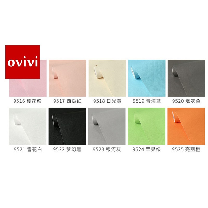 Giấy dán tường phòng ngủ màu trơn GIÁ SỈ - decal dán tường có keo sẵn khổ 45cm