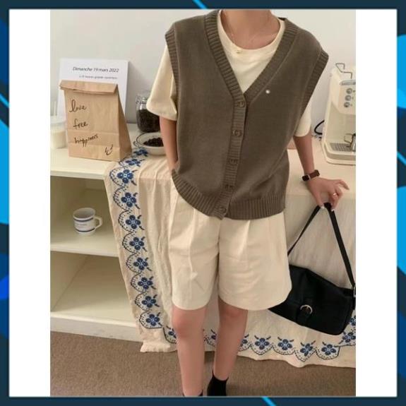 Áo cardigan gile len trơn