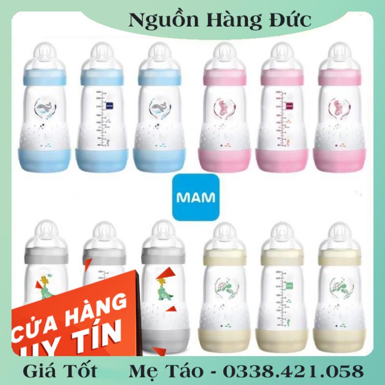 [auth] Bình sữa Mam Đức chống đầy hơi, chống sặc cho bé size 160ml, 260ml và 320ml [Nội địa Đức Đủ Bill] [Hot]