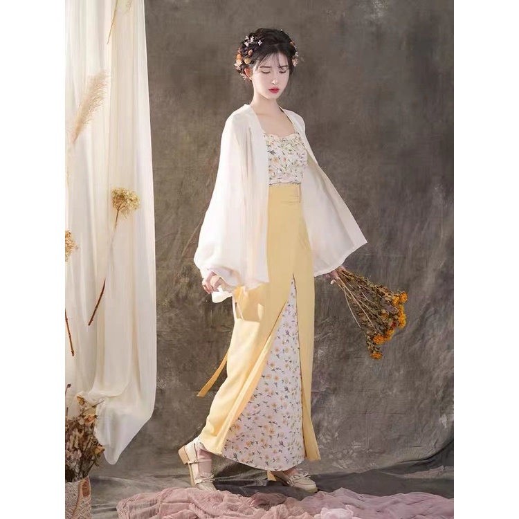 [M &amp; E] Đầm Sườn Xám Múa Bụng Cổ Điển Zhiyi 2022 Cách Tân Han Elements Yuzi Cho Nữ