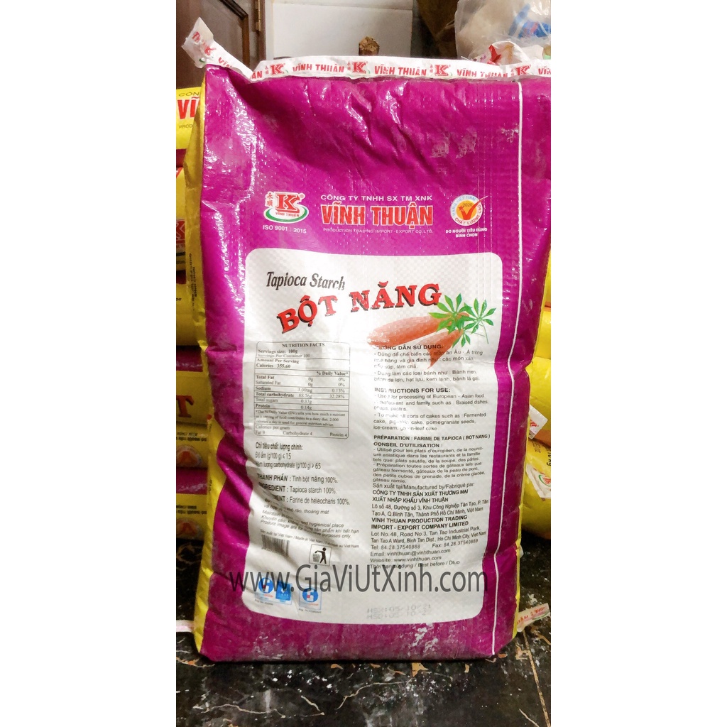 BỘT NĂNG VĨNH THUẬN BAO TÍM ZIN 10KG - VINH THUAN TAPIOCA STARCH