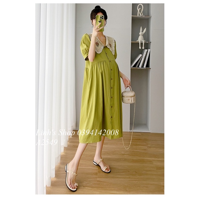 Váy Bầu Đầm Bầu Sơ Mi Hè A2549