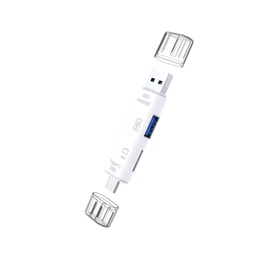 Đầu đọc thẻ nhớ USB 5 trong 1 USB 3.0 Loại C / USB / Micro USB SD Bộ chuyển đổi OTG