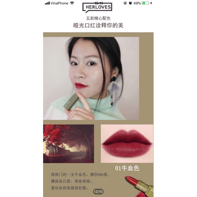 Sale Set 5 thỏi son lì HERLOVES !