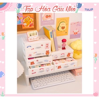Tủ mini để bàn đựng đồ dùng học tập, đồ trang điểm xinh xắn