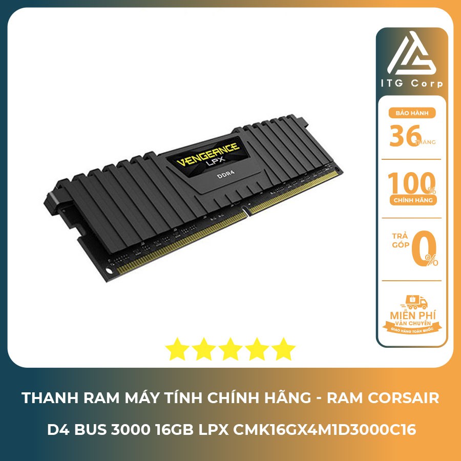 Ram Corsair D4 Bus 3000 16GB LPX CMK16GX4M1D3000C16