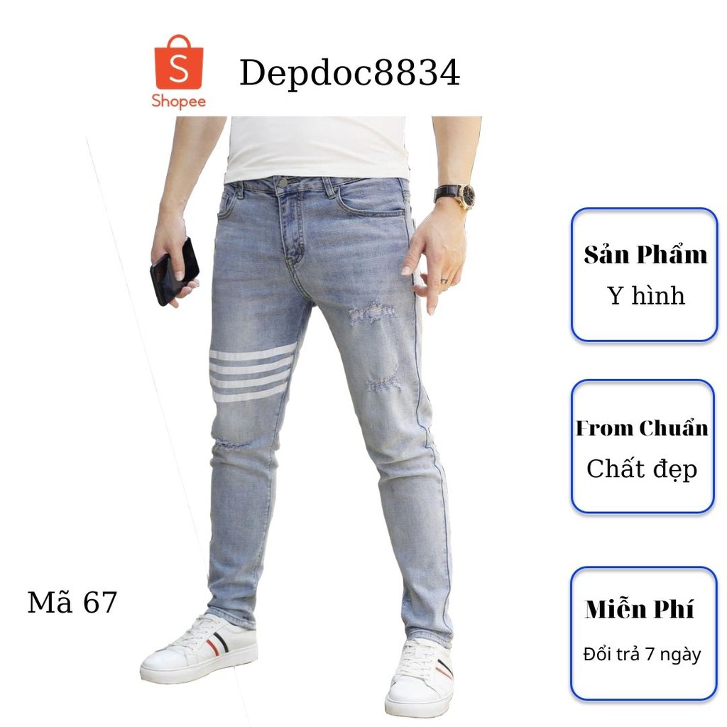 Quần jean nam cao cấp, chất liệu bò ( jean ) mềm mịn, from chuẩn, có nhiều mẫu đẹp mới đi kèm depdoc61
