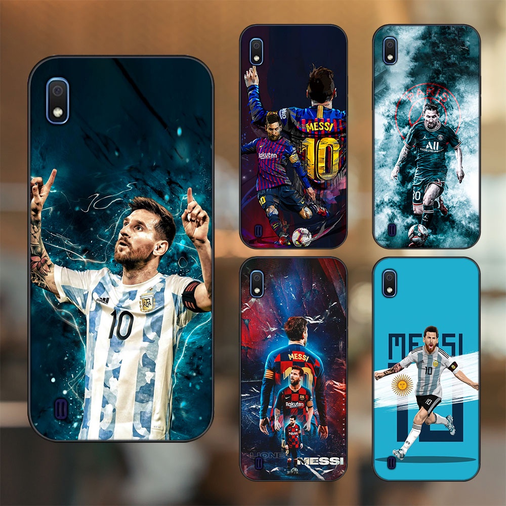 Ốp lưng Samsung A10 viền đen in hình Lionel Messi Barcelona PSG