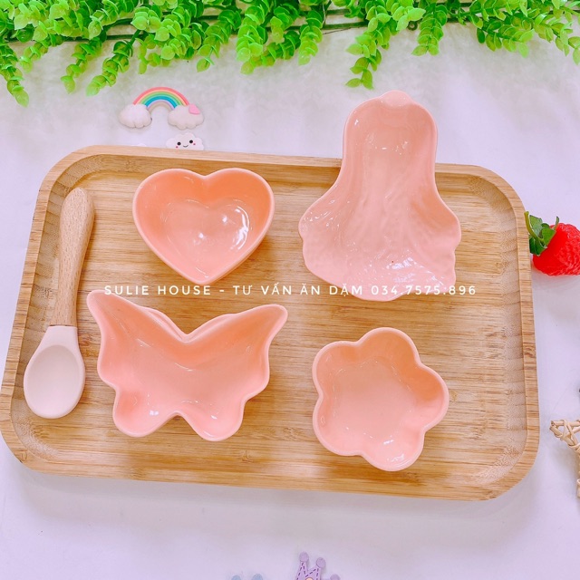 Chén sứ hoa mini cho bé ăn dặm kiểu Nhật