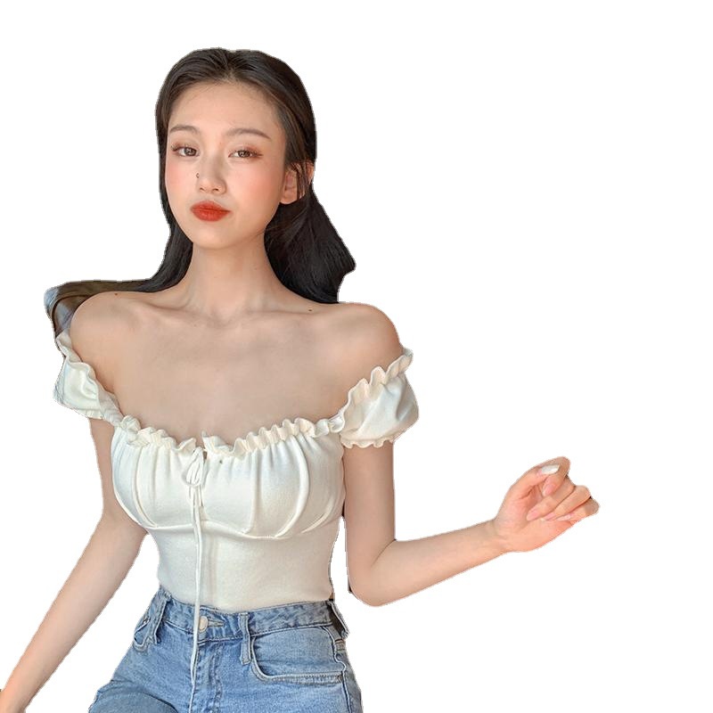 Áo kiểu DUNEA tay phồng trễ vai xếp ly thời trang cho nữ