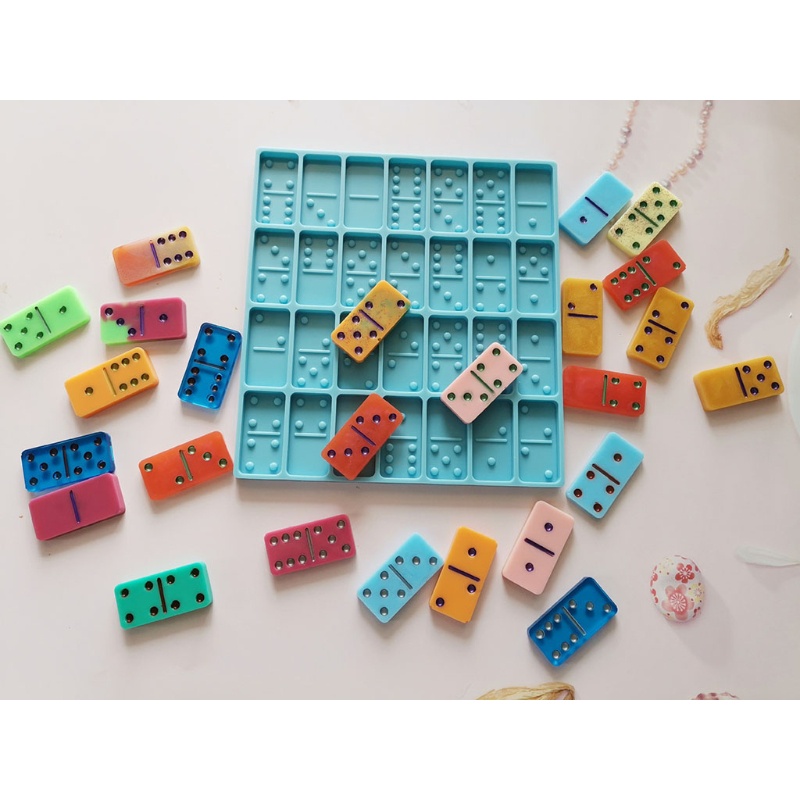 1 Bộ Khuôn Làm Domino Bằng Silicone Epoxy Resin DIY