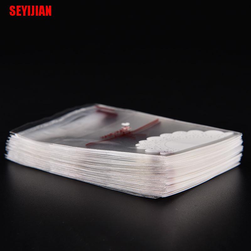 Set 100 túi đựng bánh kẹo họa tiết ren trắng độc đáo đẹp mắt