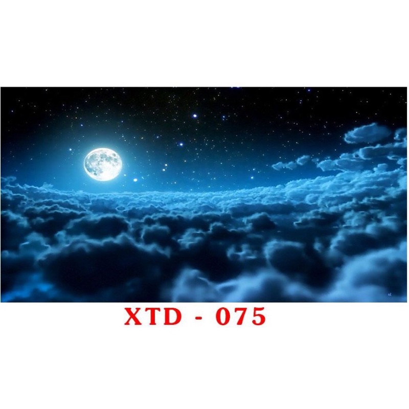 Tranh 3D hồ cá thuỷ sinh, bán cạn - chủ đề Ánh trăng part 3