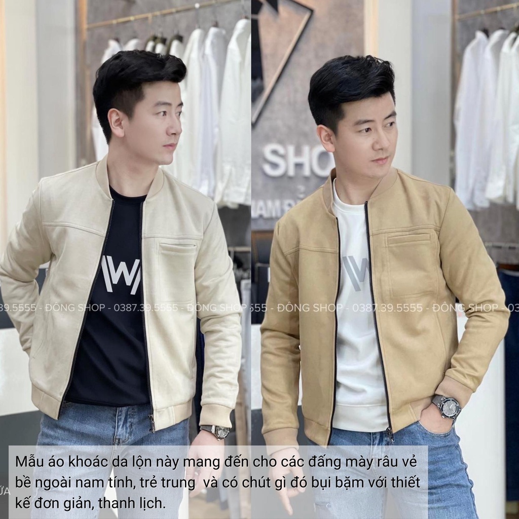 Áo bomber nam da lộn jacket Romhear lót lông, khoác mùa đông cao cấp mẫu mới Avanco AV88