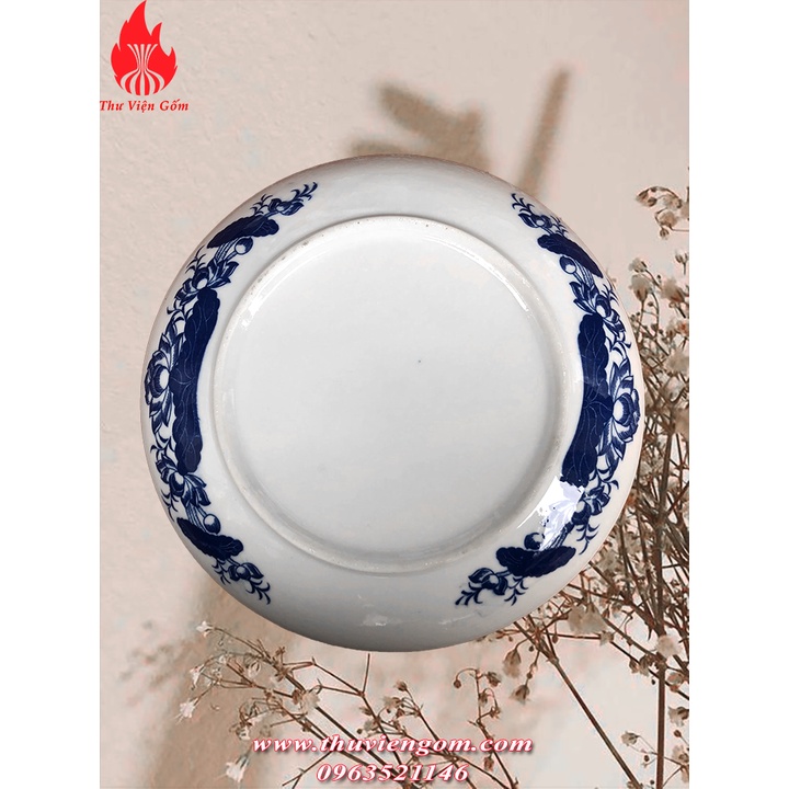 Mâm bồng & Đĩa vẽ sen chuẩn Bát Tràng