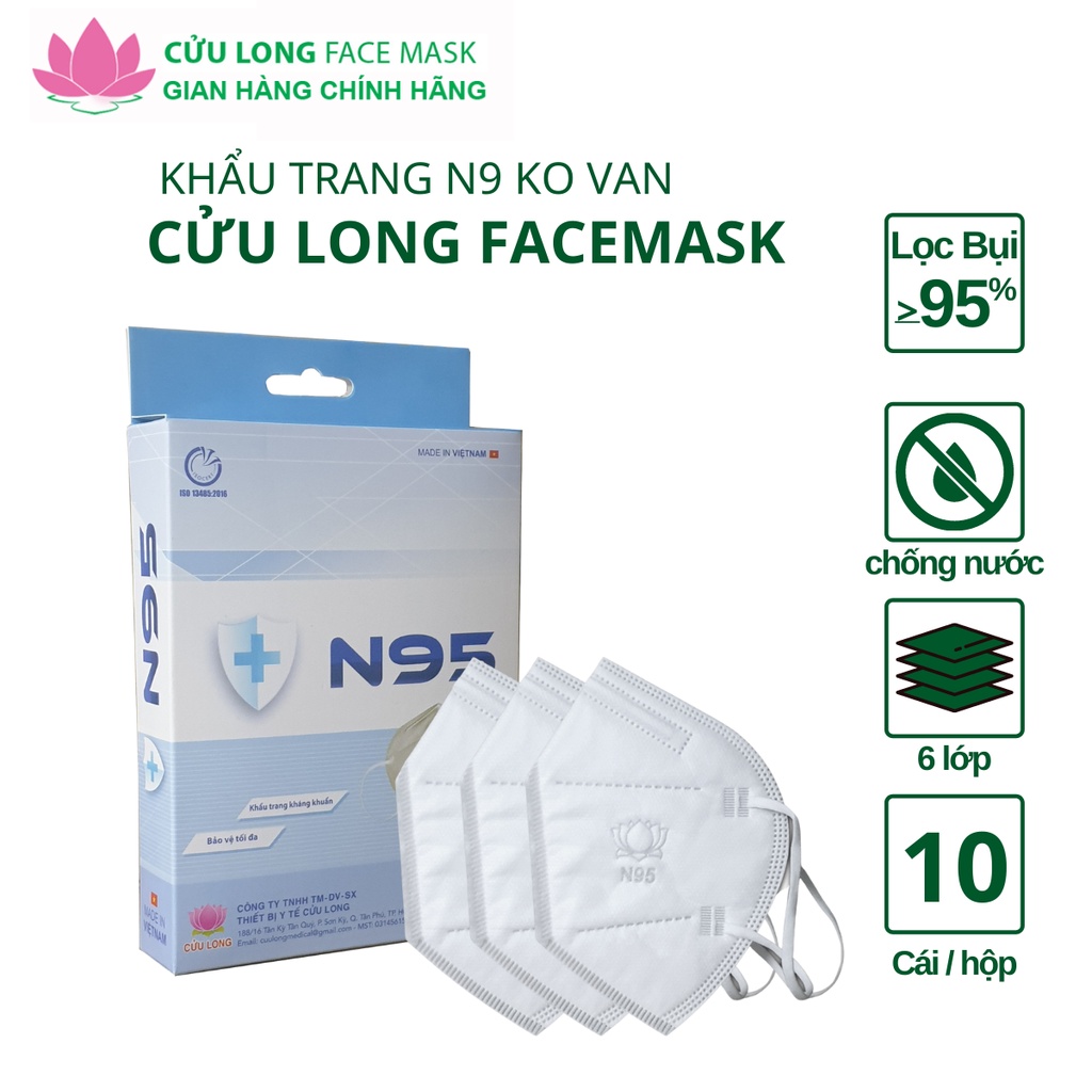 Khẩu trang y tế cao cấp 6 lớp N95 Cửu Long Face Mask
