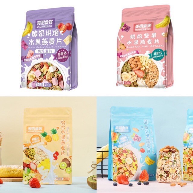 [GÓI HỒNG] Ngũ Cốc Sữa Chua Hoa Quả Trái Cây Sấy Khô Yến Mạch  400G - Ngũ Cốc Ăn Kiêng Giảm Cân