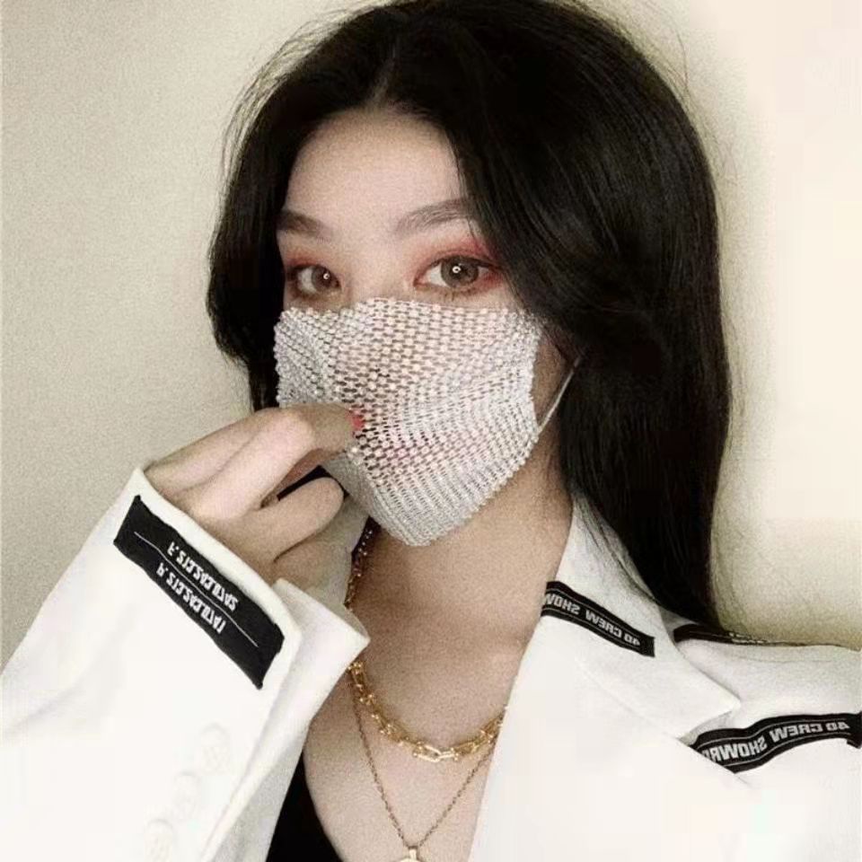 Mặt Nạ Đính Đá Lấp Lánh Co Giãn Thời Trang Quyến Rũ Cho Nữ