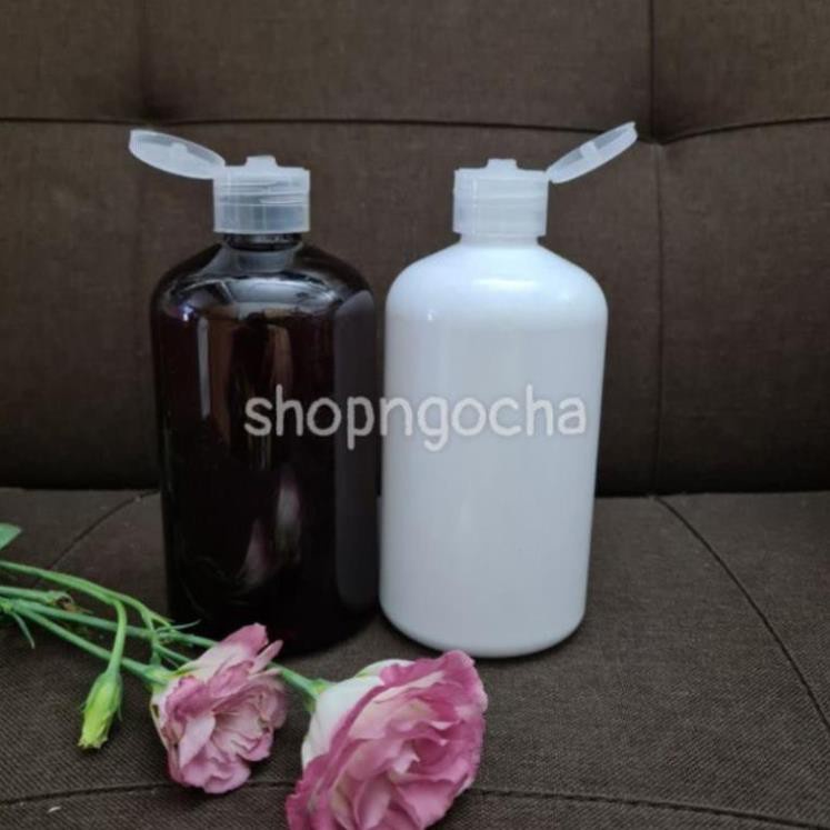 Chai nhựa pet Nắp Bật 500ml chiết mỹ phẩm , phụ kiện du lịch