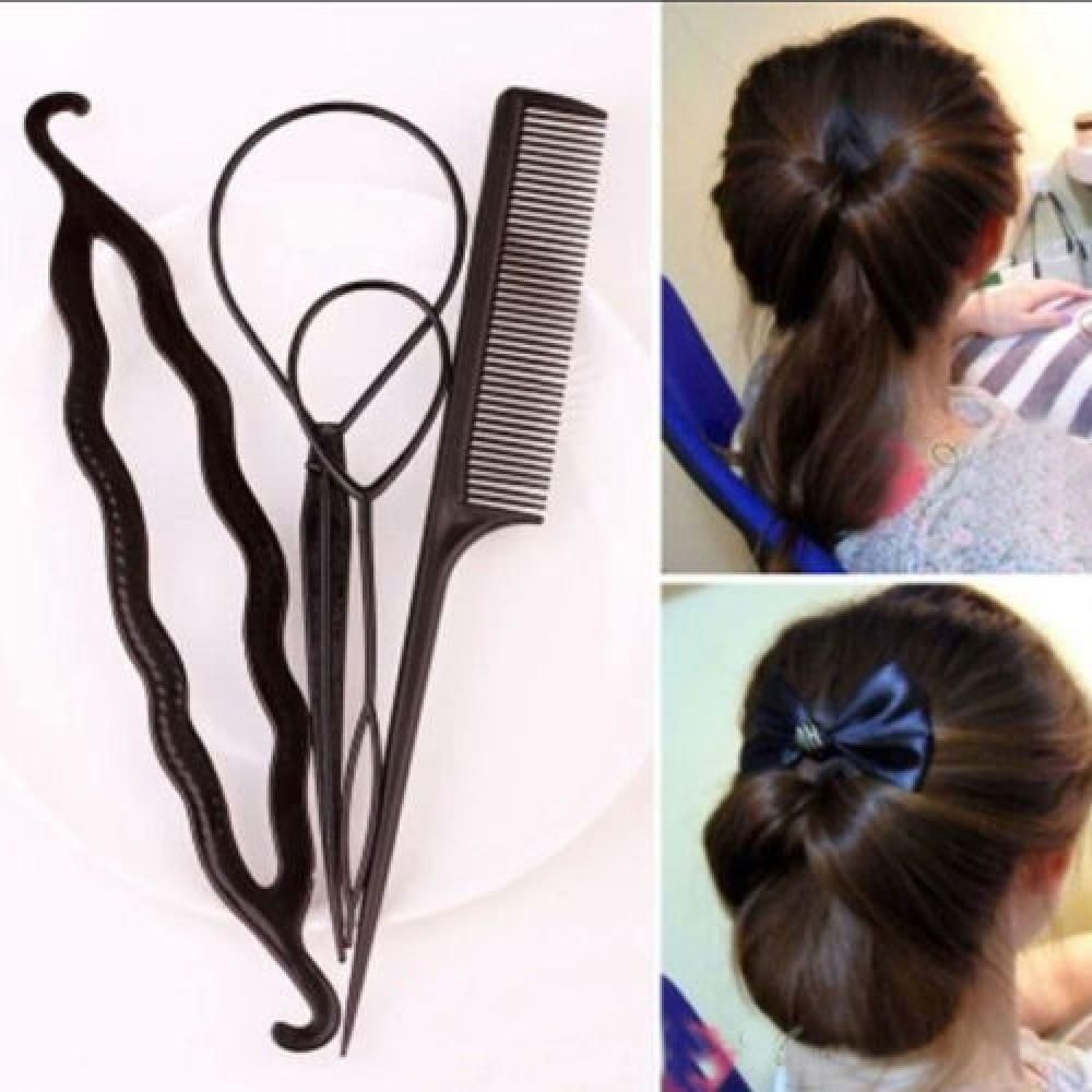 [Hàng mới về] Set 4 dụng cụ tạo kiểu tết tóc búi cao thời trang cho nữ