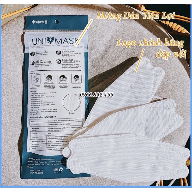 Khẩu Trang 4D KF94 Lọc Bụi Mịn, Kháng Khuẩn 4 Lớp