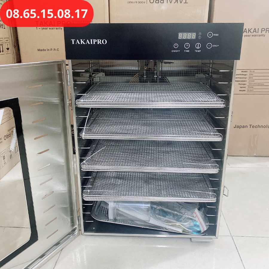 Máy sấy thực phẩm 16 khay TAKAIPRO - Công nghệ sản xuất Nhật Bản - Cam kết chính hãng - BH 1 năm